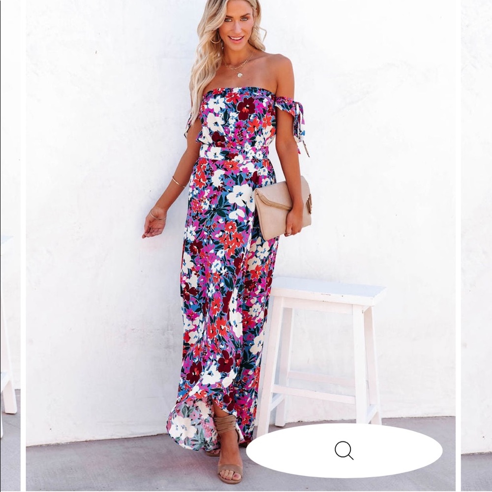 VICI ALL THE FLOWERS OFF THE SHOULDER MAXI DRESS - Picture 7 of 9